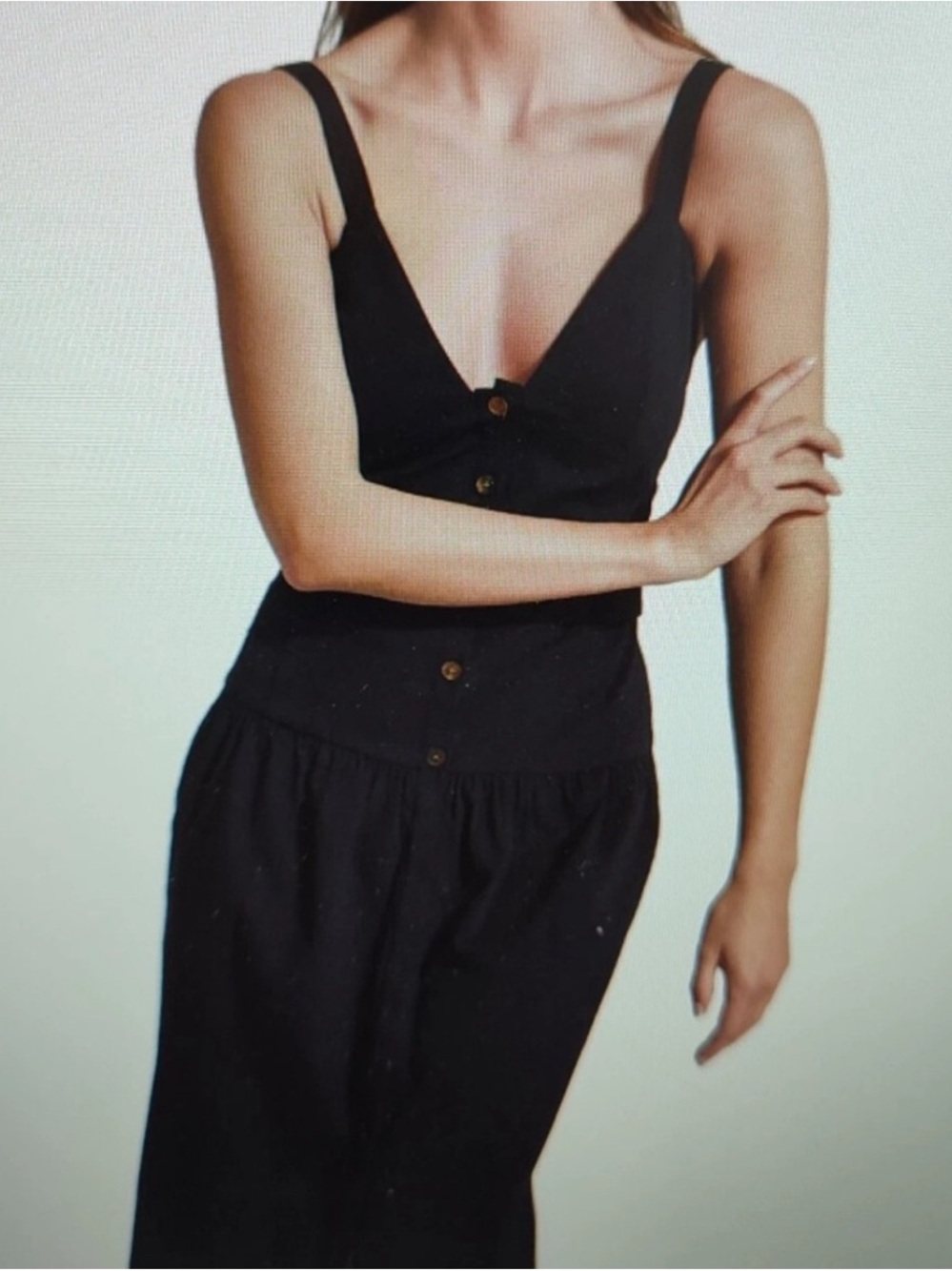 Reiss Black Button Front Belted mini Dress Size 6